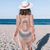 Bohemian Beachwear - Crochet Cover-Up with Fringe Trim-Be-Bohemian