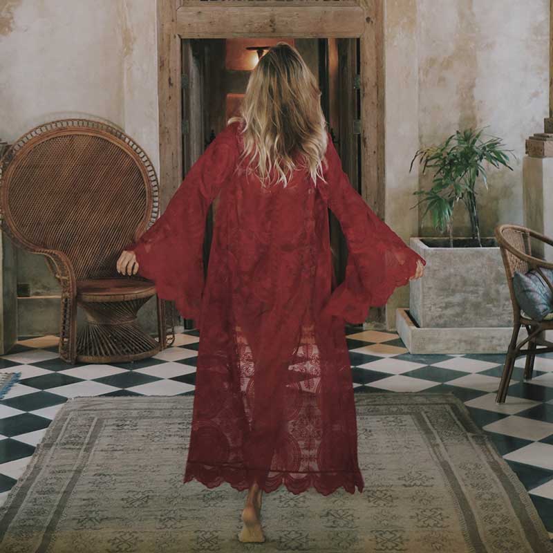 Bohemian Beachwear - Lace Beach Cover-up-Be-Bohemian