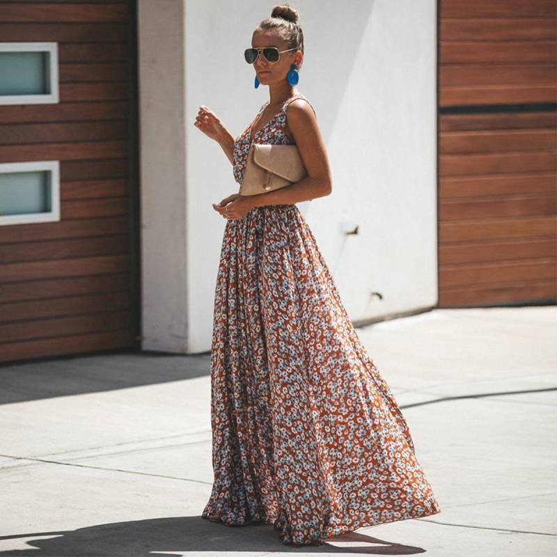 Bohemian Dress - Floral Print Maxi - Be-Bohemian Bohemian Dress - Floral Print Maxi - Be-Bohemian