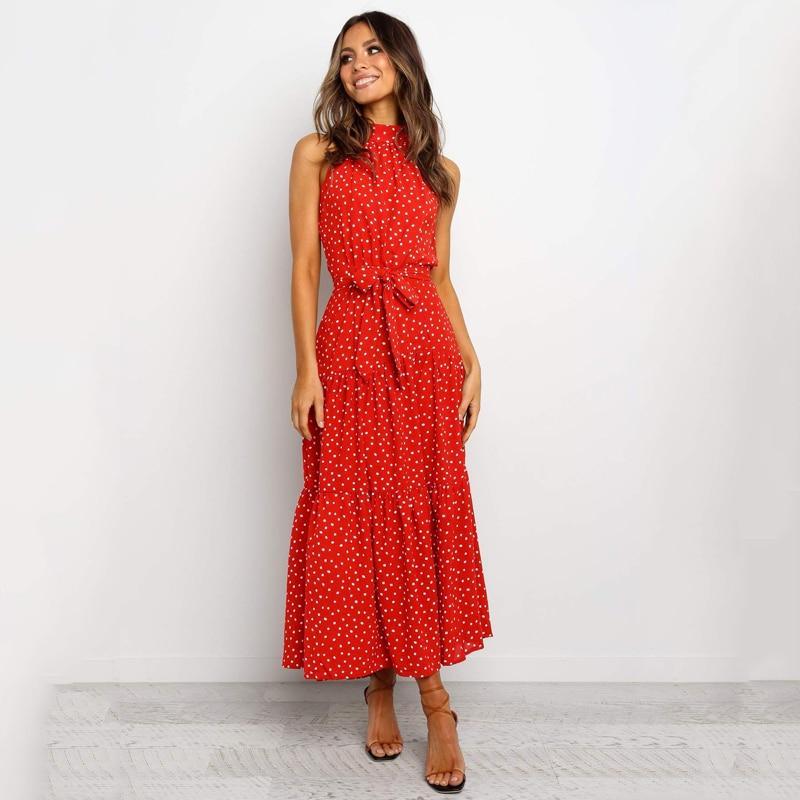 Bohemian Dress - Sleeveless long Polka Dot-Be-Bohemian