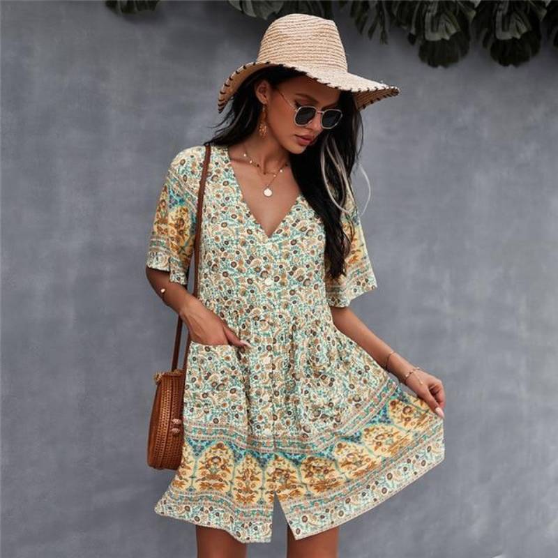 Bohemian Dress - Spring Short-Be-Bohemian