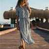 Bohemian Dress - Turn Down Collar-Be-Bohemian