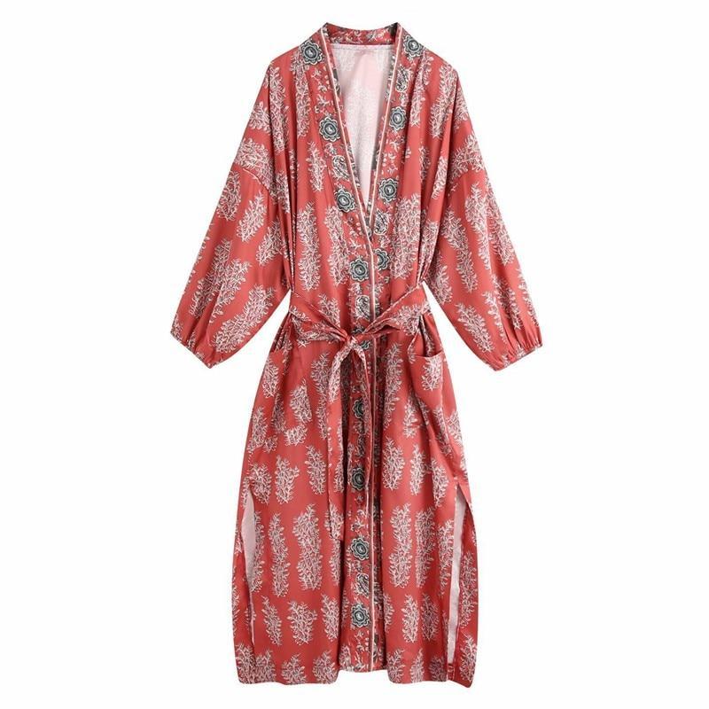 Bohemian Kimono - Ethnic Peach-Be-Bohemian