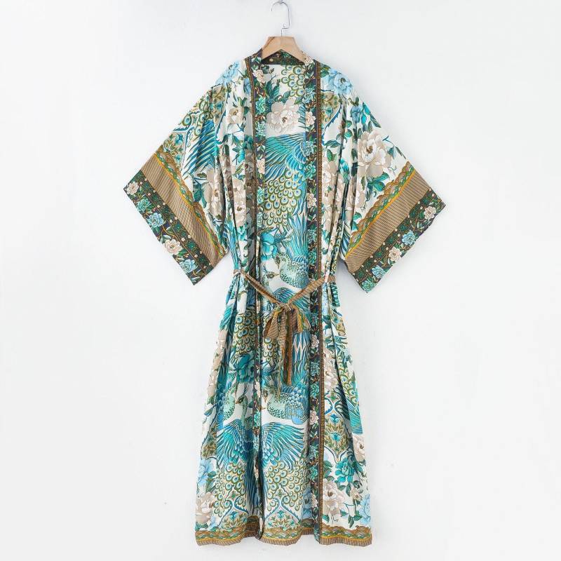 Bohemian Kimono - Peacock Flower-Be-Bohemian