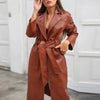 Bohemian Top - Leather Coat with Belt-Be-Bohemian