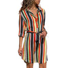 Boho Dress - Striped Shirt Dress-Be-Bohemian