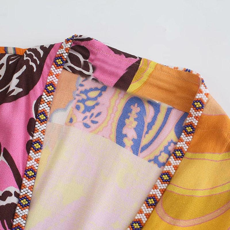Boho Dress - Vintage Print Midi-Be-Bohemian