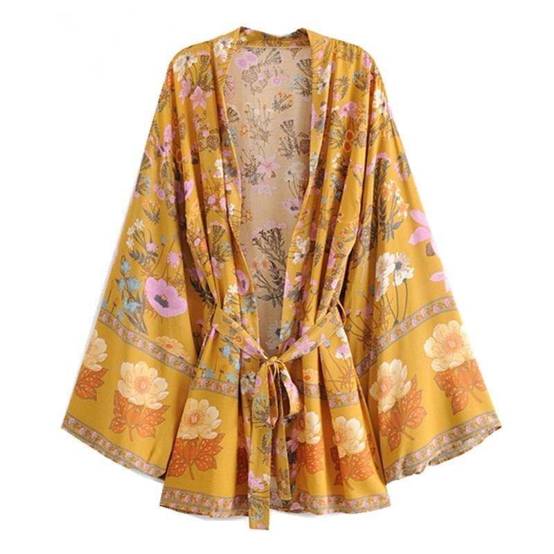 Boho Kimono - Long Sleeves w Sash-Be-Bohemian