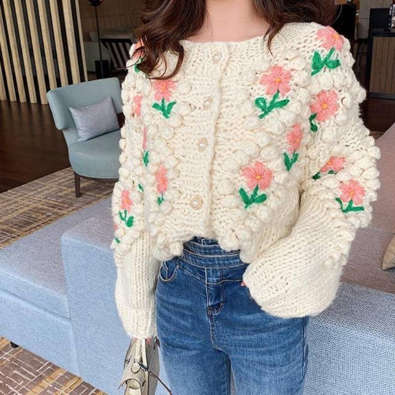 Boho Top - Floral Beaded Cardi-Be-Bohemian