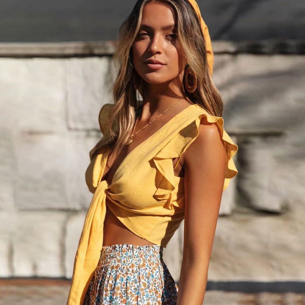 Boho Top -Solid Bodycon-Be-Bohemian