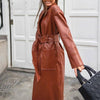 Bohemian Top - Leather Coat with Belt-Be-Bohemian